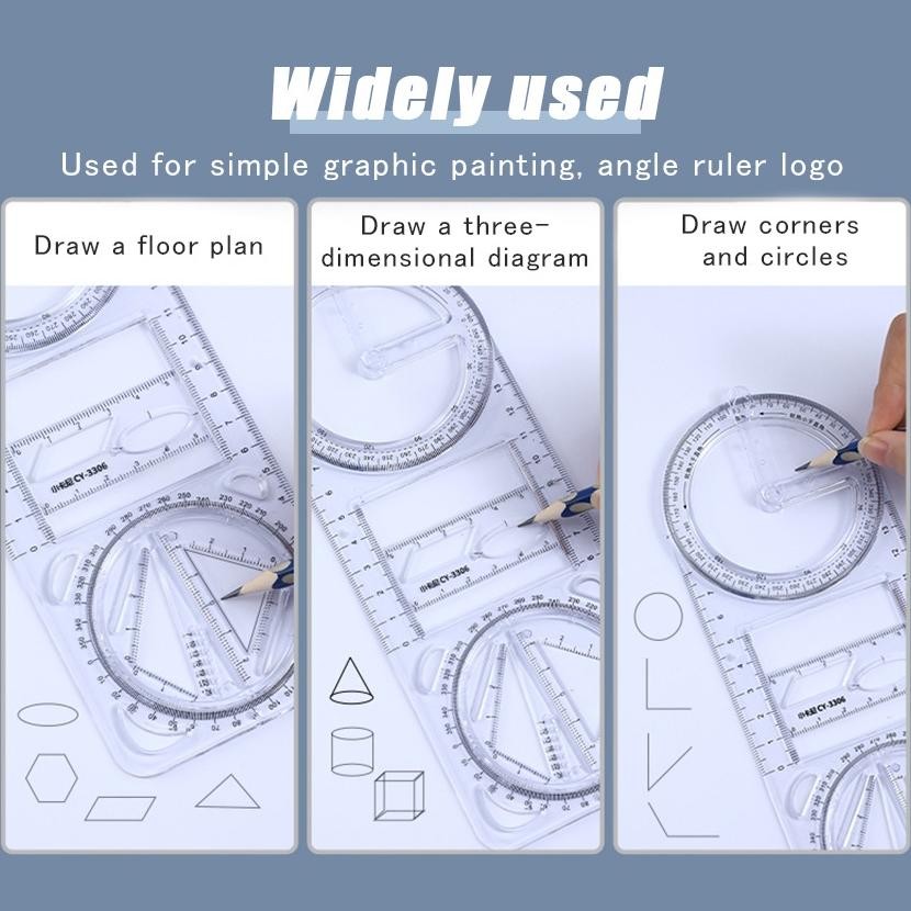 

Paling Laris Penggaris Geometri Multifungsi Busur Derajat / Rotary Geometric Drawing Ruler Penggaris Multifungsi Geometri Bisa Diputar Hadiah Kreatif Drawing Ruler Alat Tulis Sekolah Kantor Perlengkapan Belajar Alat Ukur Multifunctional Drawing Ruler