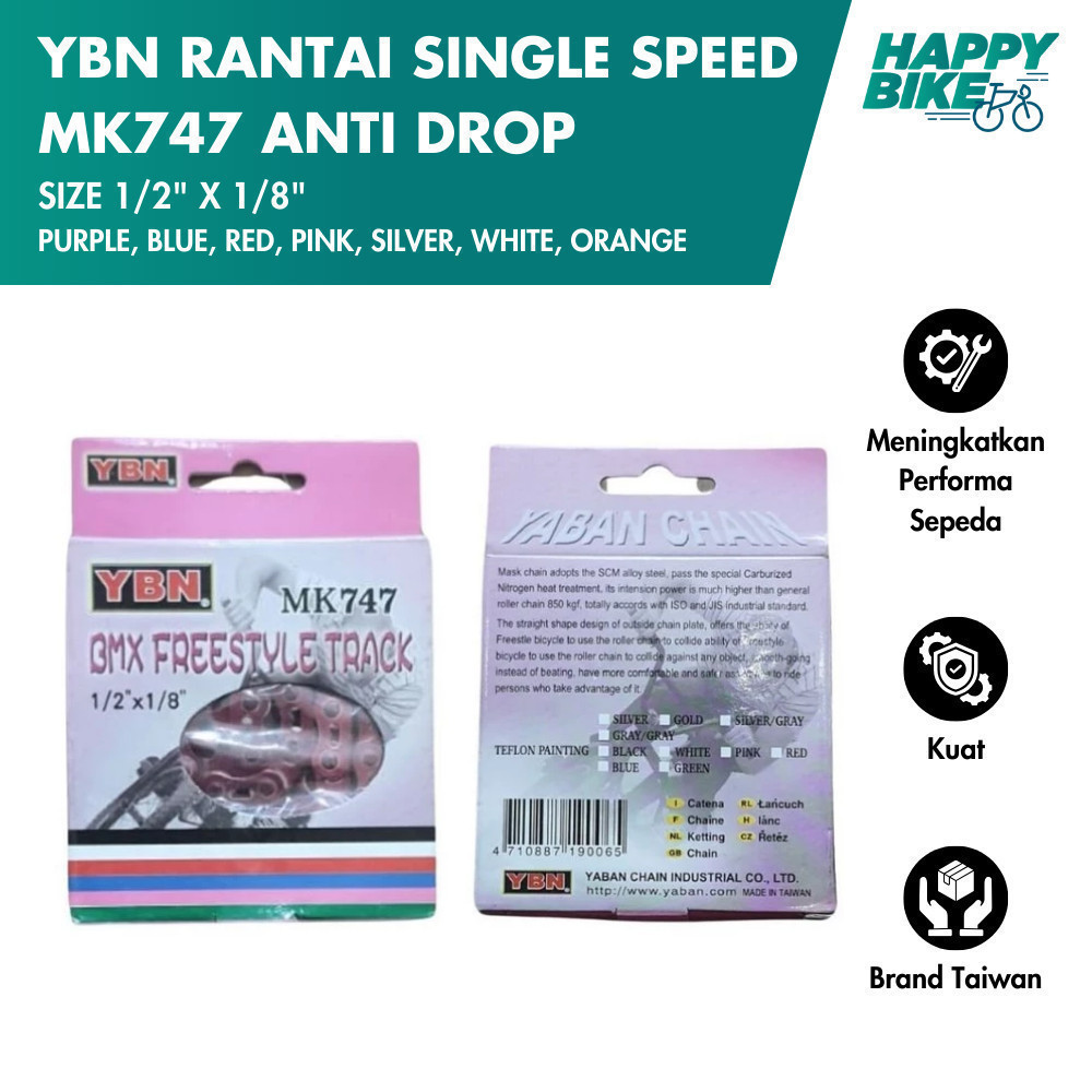 RANTAI SINGLE SPEED YBN MK747 SEPEDA FIXIE FIXED GEAR BMX ANTI DROP