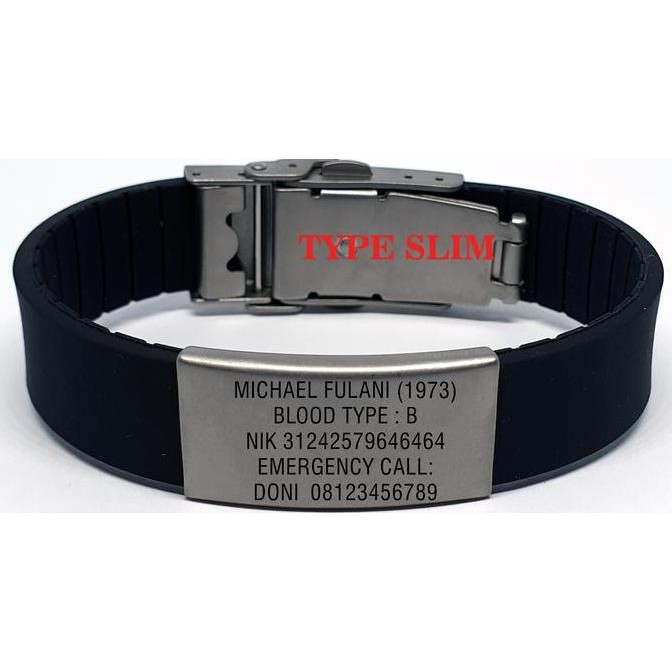 

SALE Gelang Nama Cewek/Cowok/ Anak Slim|safe Id Slim|id Tag Slim|road Id S