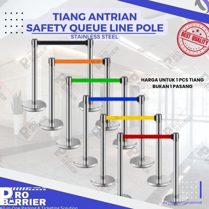 

HRG DISKON Tiang Pembatas Antrian Pita Stainless Silver 2 Meter