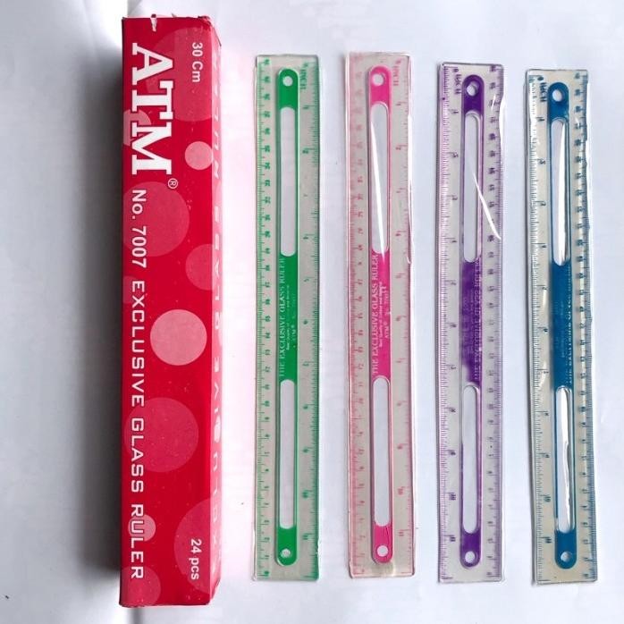 

Garansi Penggaris Atm 30 Cm Plastik Mika Isi 1 Box 24 Pcs / Penggaris Atm Bening Murah