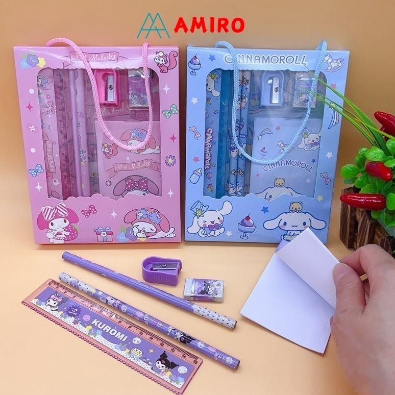 

Premium Alat Tulis Set 6 In 1 Karakter Kuromi Untuk Hadiah Anak Sekolah / Kotak Pensil Anak Set Stationery Sanrio Murah Lucu