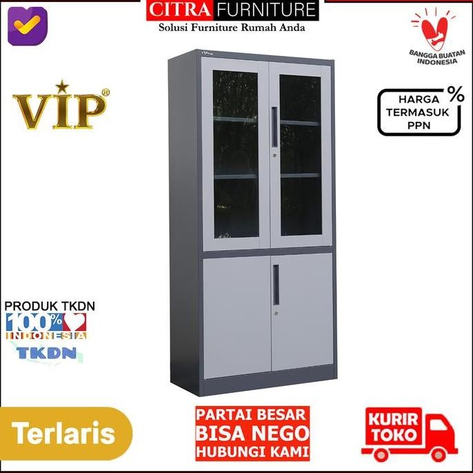 

MURAH VIP Star Lemari Arsip Besi Kantor 2 Pintu Swing Kombinasi - VS 203