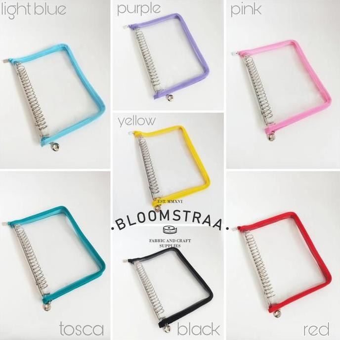 

BRG BARU Clear Cover Binder Zipper A5 Ring 20 Loose Leaf Mika PVC Transparan