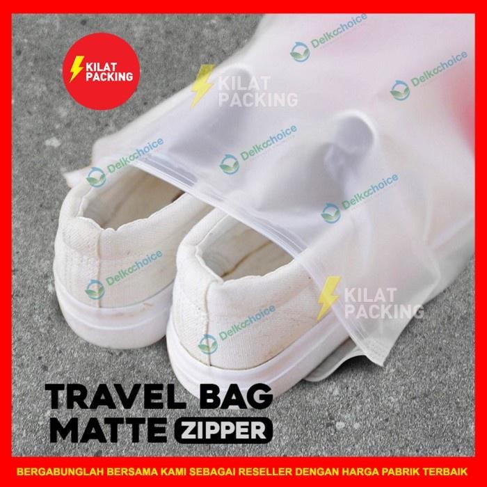 Travel Pouch Organizer Matte Polos 35X45 Travel Bag Zipper Serbaguna