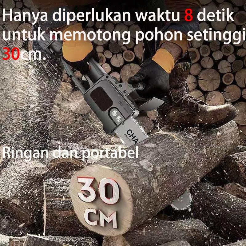 Chainsaw Cordless Gergaji Rantai Elektrik Mini 12 Inch 2 Baterai 288V Gergaji Rantai Elektrik Chains