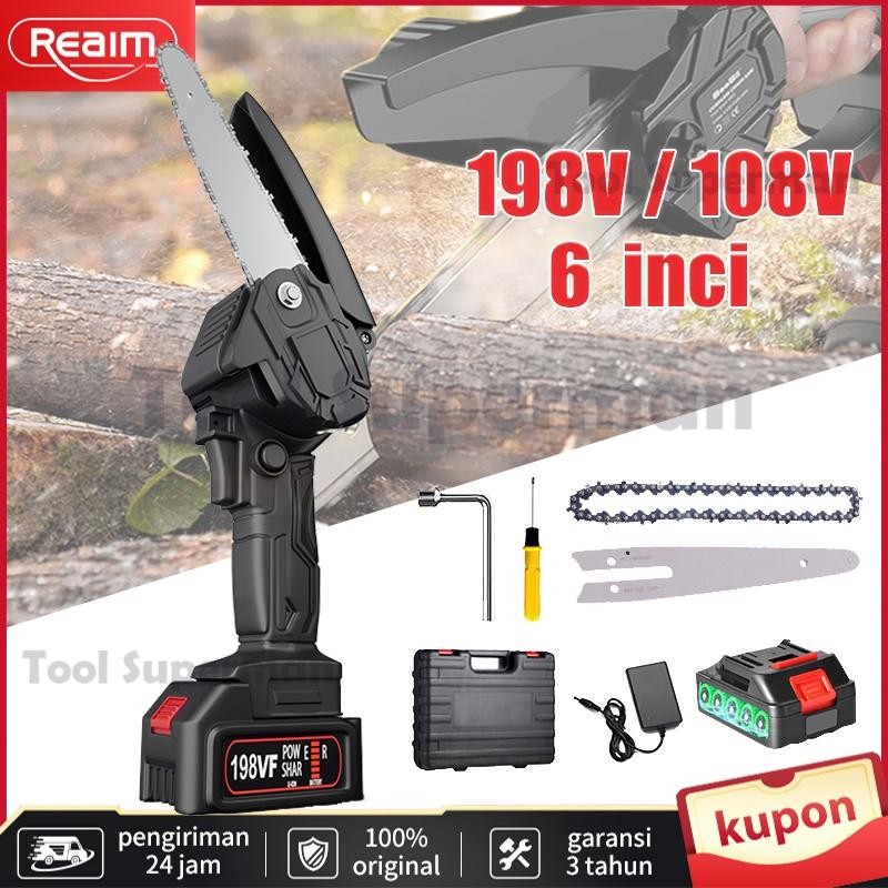 Tool Superman Chainsaw Mini Chain Saw Cordless Chainsaw Mini Chainsaw Gergaji Potong Kayu Gerinda Ba
