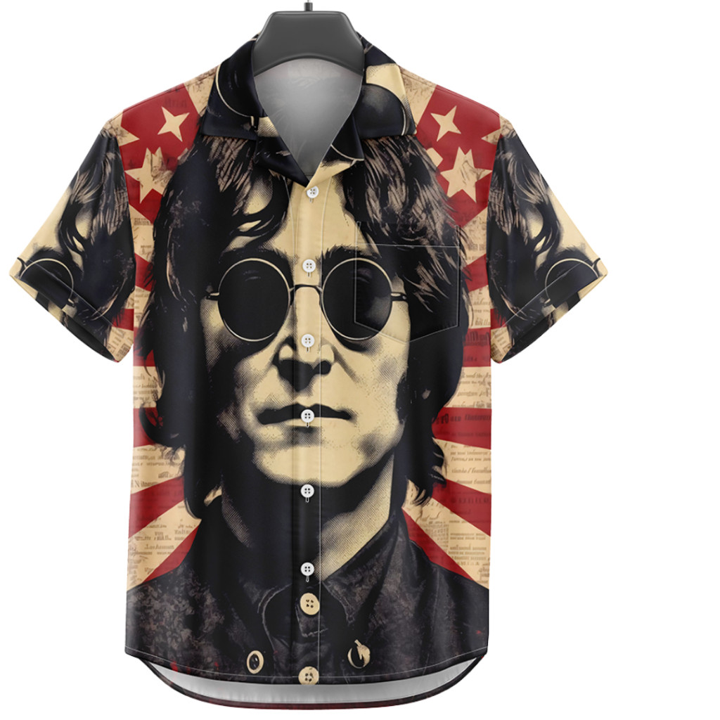 GOKS Baju Kemeja Pria Wanita Motif Full Printing Dowear Laki Laki Kekinian JOHN LENNON 385