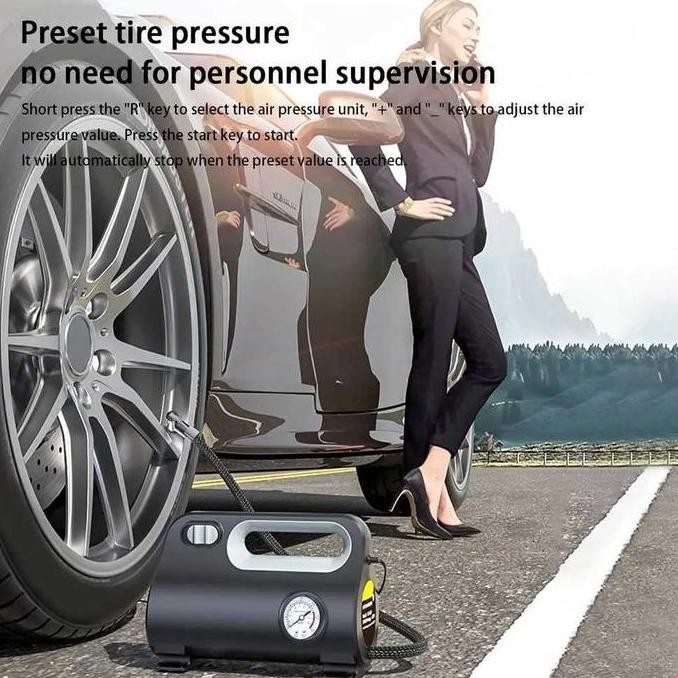 Pompa Ban Elektrik Car Tire Inflator Portable 150Psi 120W - Asli