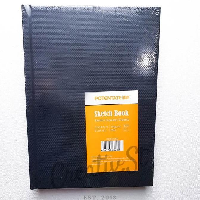 

Terlaris !!! Potentate Hardcover Black Sketchbook Buku Sketsa A5 110 Sheets 100Gsm 21 Cm X 14.8 Cm