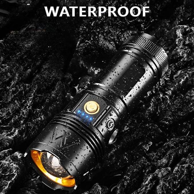 H2S Senter Zoom In Out B55 2200lumens Flashlight Side Lamp