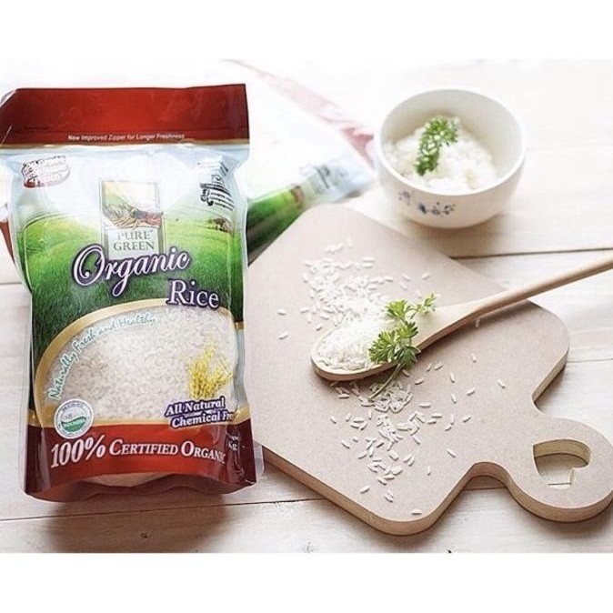 

Beras Organik Pure Green Organic Rice Pulen Wangi (Fragrant Rice) 1 kg