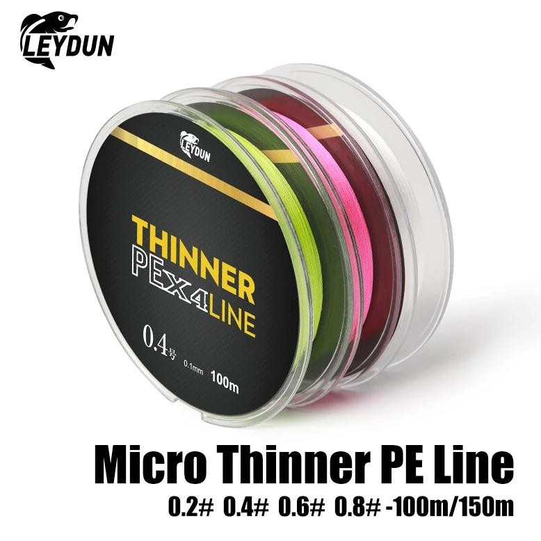 Micro Thinner Fishing Lines 100M 150M 4 Strands Braided Pe Japan Monofilament Fishing Line Set Carp 