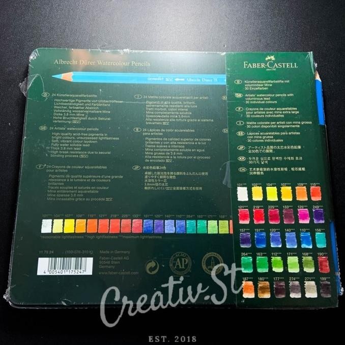 

New Collection !!! Faber Castell Albrecht Durer Watercolor Pencils 24 Tin (+Dus +Bubble)