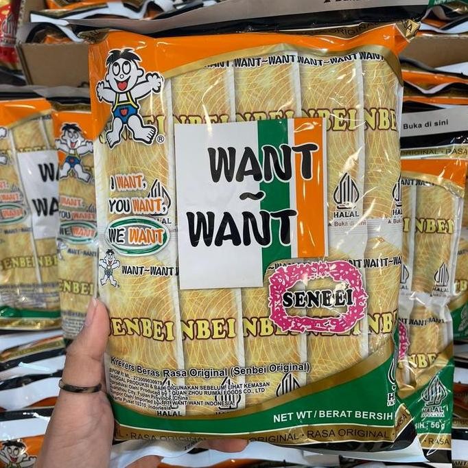 

;&;&;&;&] Want Want Senbei Original / Krekers Beras rasa Asin 56 Gr