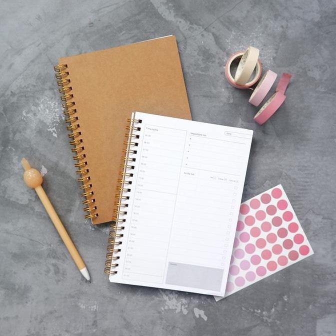 

Hot Sale !!! [Creativ] Kraft Cover Spiral Daily Planner