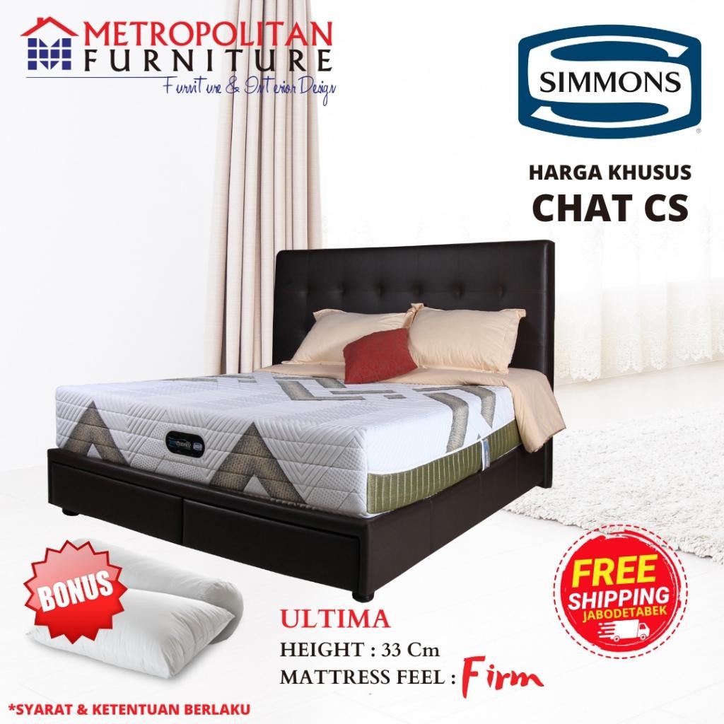 Springbed Simmons Ultima Full Set Kasur / Spring Bed Matras Orthopedic