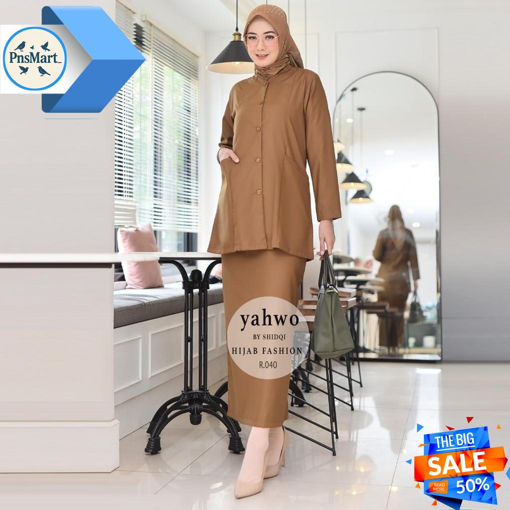 SERAGAM PNS WANITA SETELAN ROK SPAN TERBARU TERLARIS/BAJU PNS PDH PEMDA GURU WANITA/PAKAIAN KERJA WA