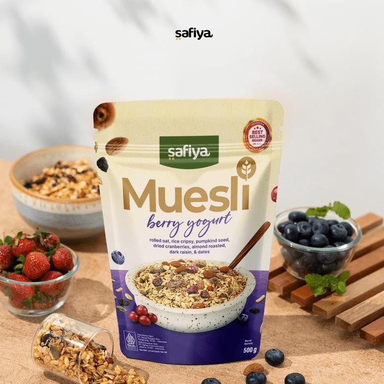 

TERLARIS Muesli Original Safiya 1 Kg Dried Fruit with Almond Healthy Food | Sereal Sarapan Sehat Kaya Serat Siap kirim