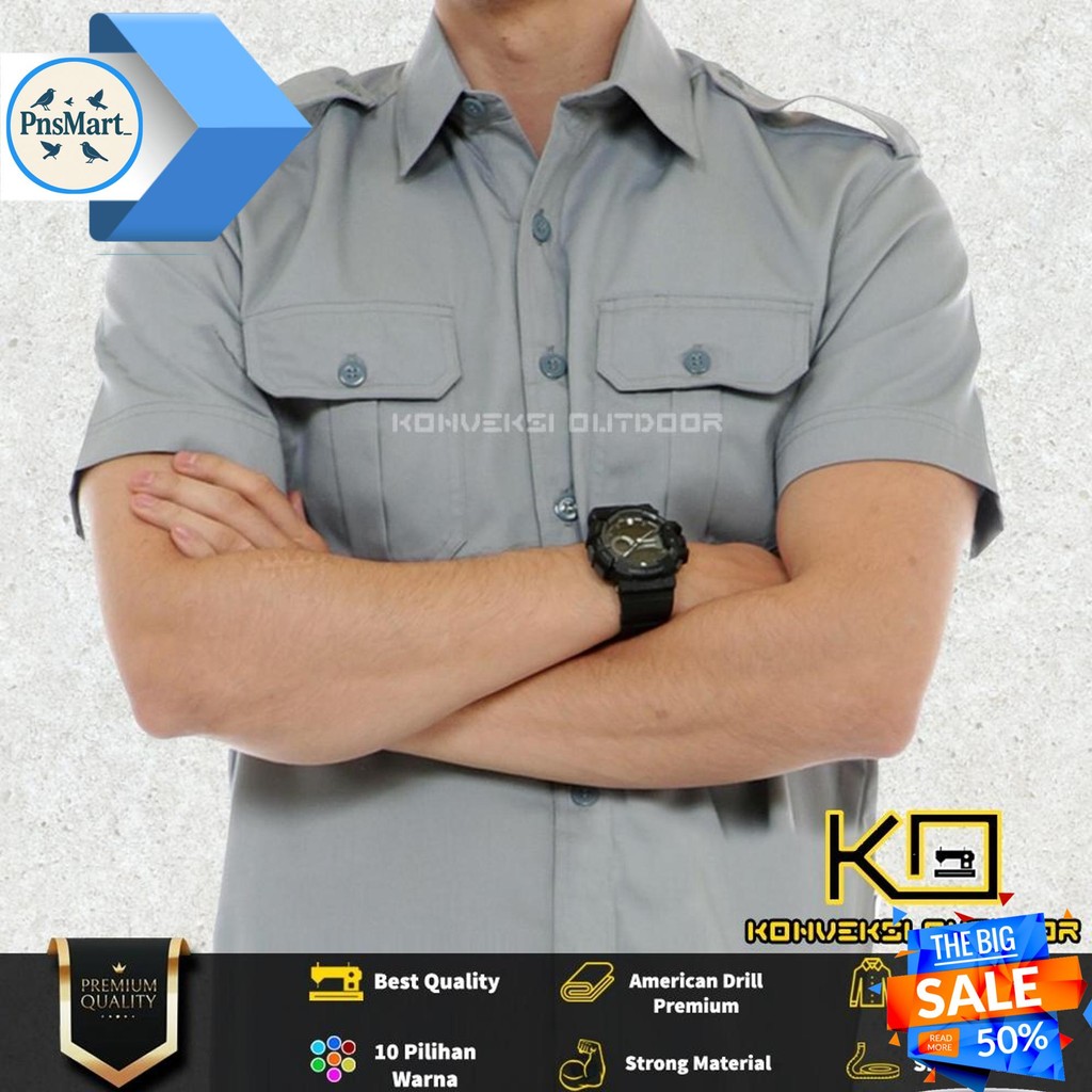 BAJU KEMEJA LAPANGAN SERAGAM ATASAN PDL PDH OUTDOOR LENGAN PENDEK - PAKAIAN KERJA KANTOR GROUP CARGO