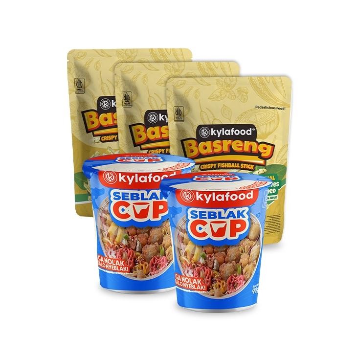 

TERMURAH Kylafood paket 2 seblak cup + 3 basreng original 80gr Siap kirim
