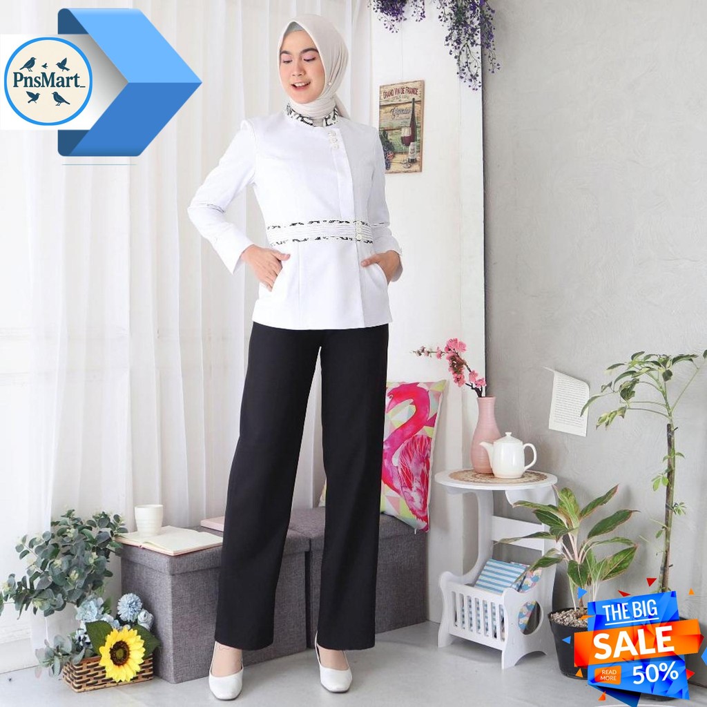BLAZER WANITA / SERAGAM PNS / BAJU DINAS PEMDA / BAJU PUTIH PNS WANITA / BAJU ASN / BAJU GURU WANITA