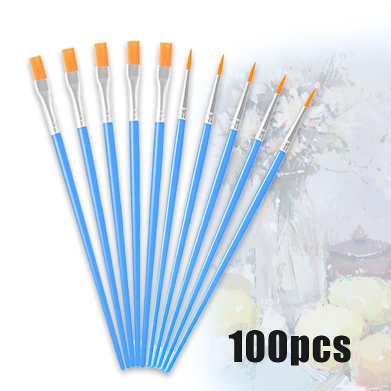

NEW!!! 100pcs Kuas Lukis Akrilik Bulu Nilon Cat Air / Paintbrush Akrilik Bulu Nilon Cat Air / Kuas Cat Minyak