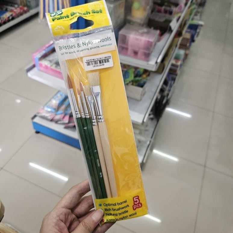 

NEW!!! kuas brush set cat air water color colour cat lukis cat minyak acrylic M&G (1 set isi 5)