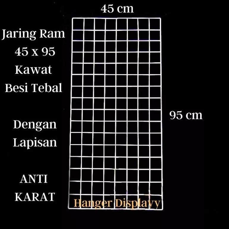 NEW Ram Jaring Kawat Besi Dinding 95x45cm Gantungan