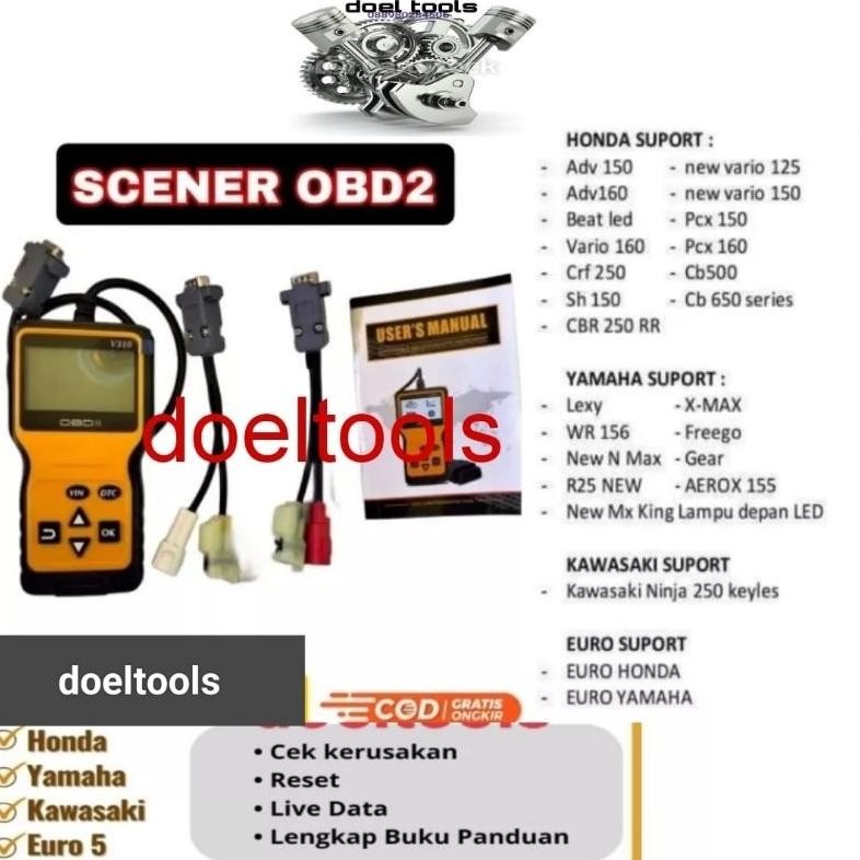 NEW Scaner scanner obd II motor injeksi alat baca kode kerusakan motor injeksi scener motor injeksi