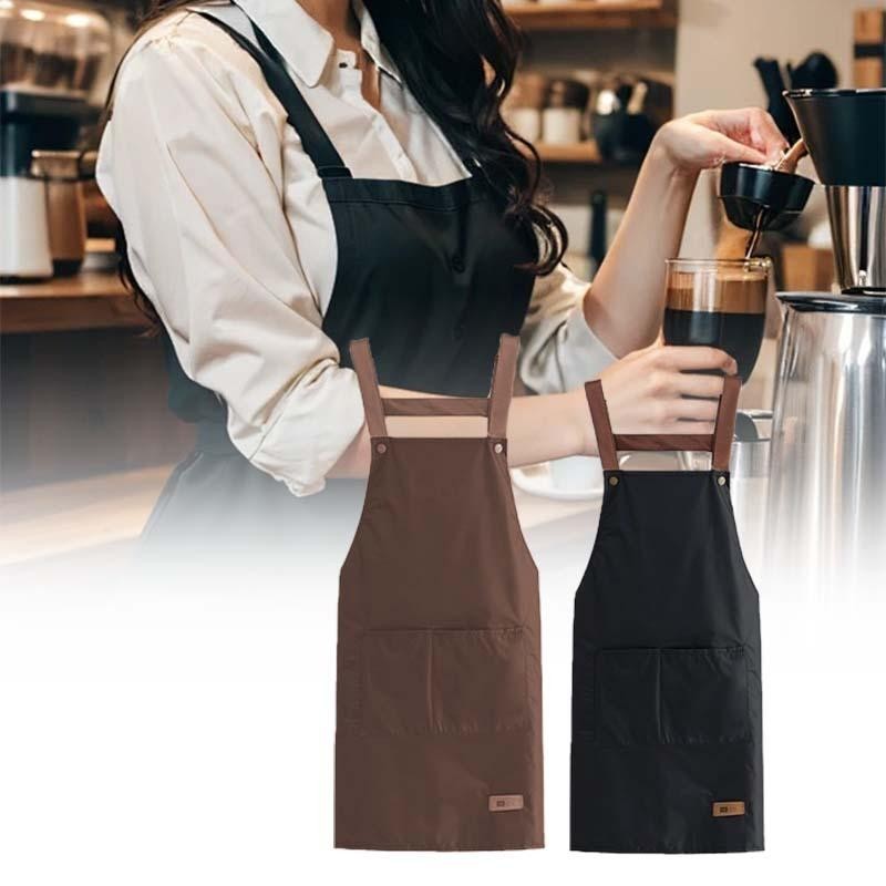 Celemek Polos Celemek Waterproof Barista Seragam Kerja Celemek Kain Gaya Sederhana