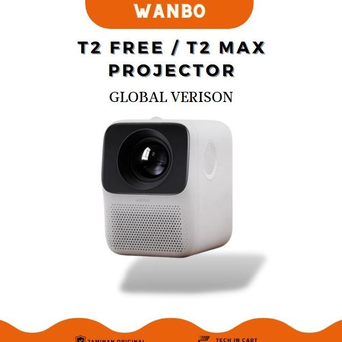 ''Terlaris" Proyektor Wanbo T2 Free / Wanbo T2 Max Mini Smart  Proyektor Global Version Murah