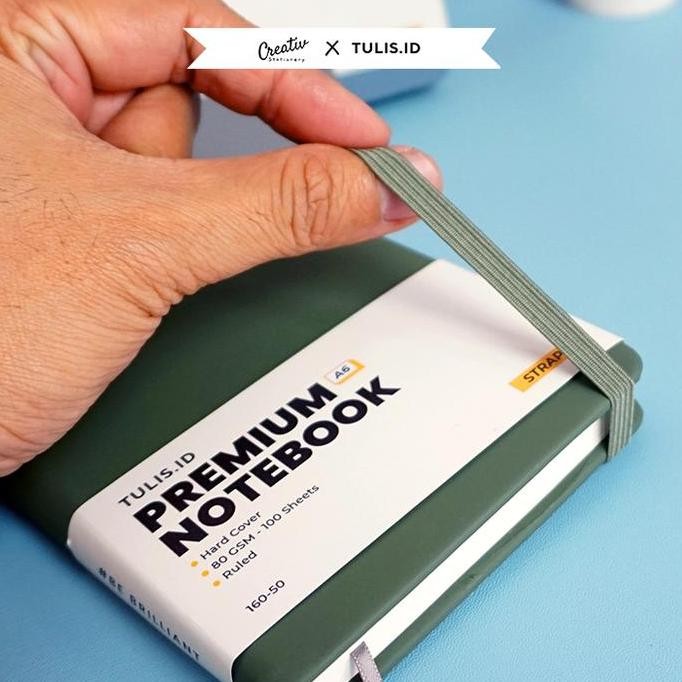 

New Stock 2025 !!! [Tulis.Id] Premium Leather Mini Notebook With Elastic Band Hardcover A6 Buku Catatan Kulit
