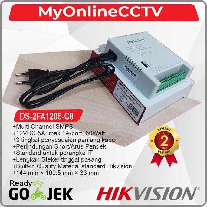 

Terlaris Ds-2Fa1205-D8-C8 Hikvision Adaptor Cctv Power Supply 5A 12V 8Ch