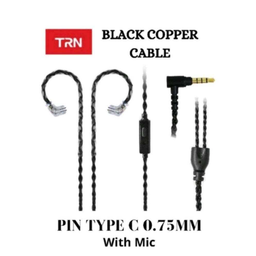 ''Terlaris" Kabel Trn Mt1 Pro Kabel Trn Mt1 For Trn Kz Earphone Black Copper 4 Core Braided Kabel Kz