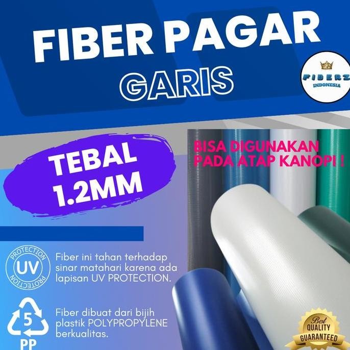 FIBERZ - Fiber Plastik Penutup Pagar GARIS TEBAL 1.2mm Meteran