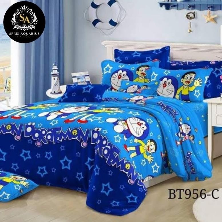 BISA COD sprei karakter Doraemon ukuran 180x200/ sprei Homemade/ sprei kintakun/ 120 160 180/ sprei 