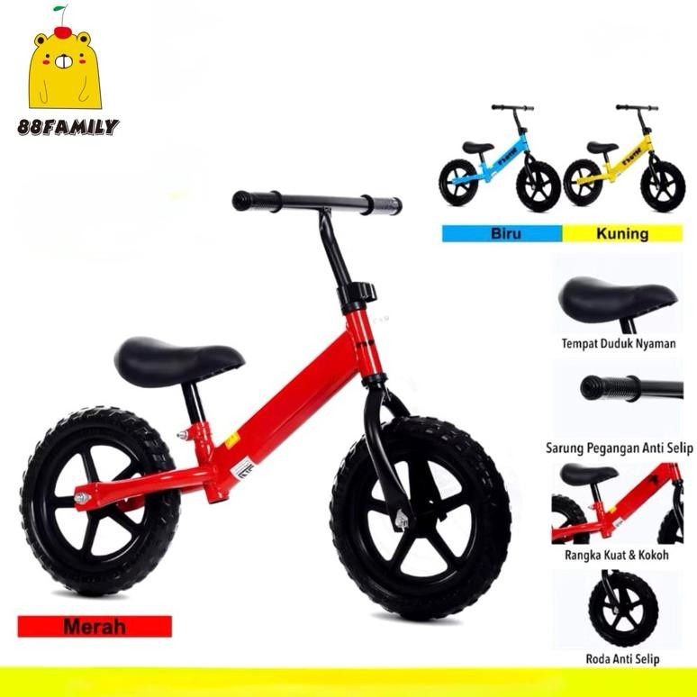 Mainan Anak Sepeda Balance Bike Tanpa Pedal Roda 2 / Sepeda Keseimbangan Push Bike Anak Perempuan La