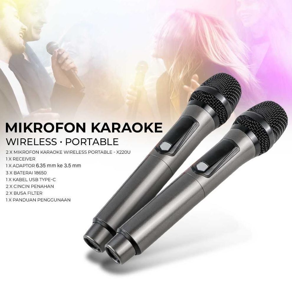 ''Terlaris" Mic Wireless Taffstudio Ktv 220 Dan Dbvoice  2 Mic | Baterai Mic Bisa Cas Murah