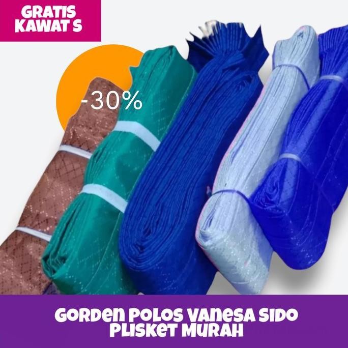 Gorden jendela biasa model plisket cantolan kawat gorden sido polos