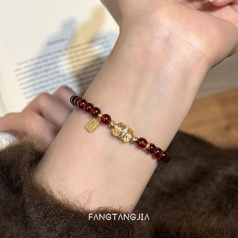 Garnet Citrine Buddha Bracelet Lucky Bracelet for the Year of Birth​
