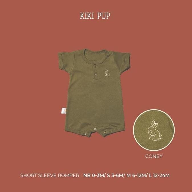 Grosir Kiki Pup - Embroidery Short Sleeve Romper (Line Draw)  - Jumper/Baju Terusan Bayi Polos