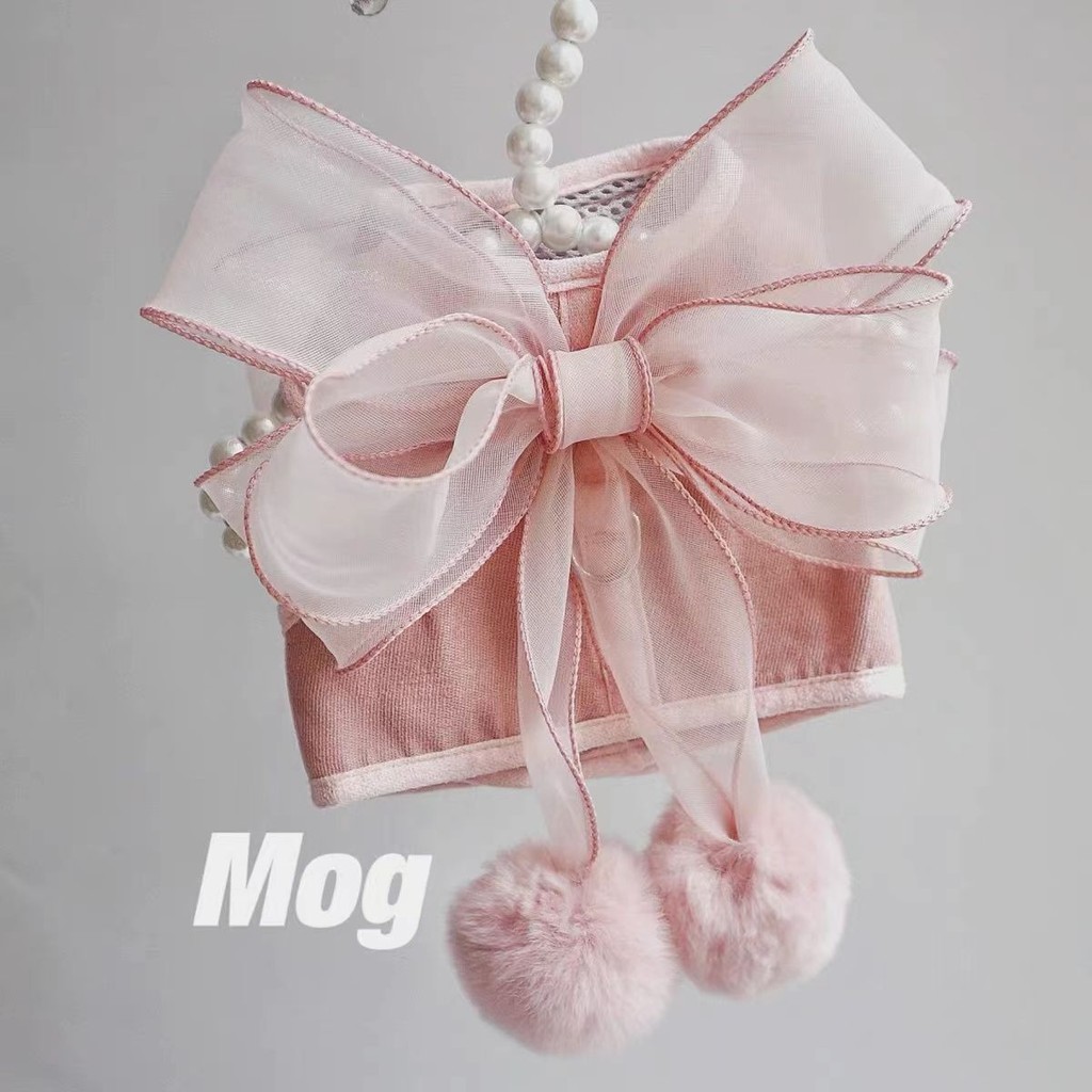 Planet Ekor COD  Rompi tali traksi kucing tali busur kucing lucu berjalan anak anjing tali traksi ku