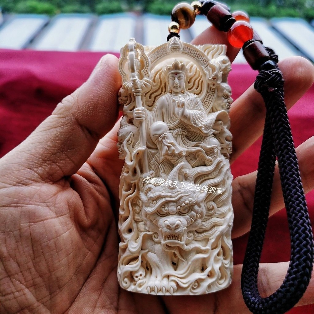 Patung Bodhisattva Ksitigarbha Ornamen Ksitigarbha/Ornamen Ukiran Tulang Tangan Buatan Tangan