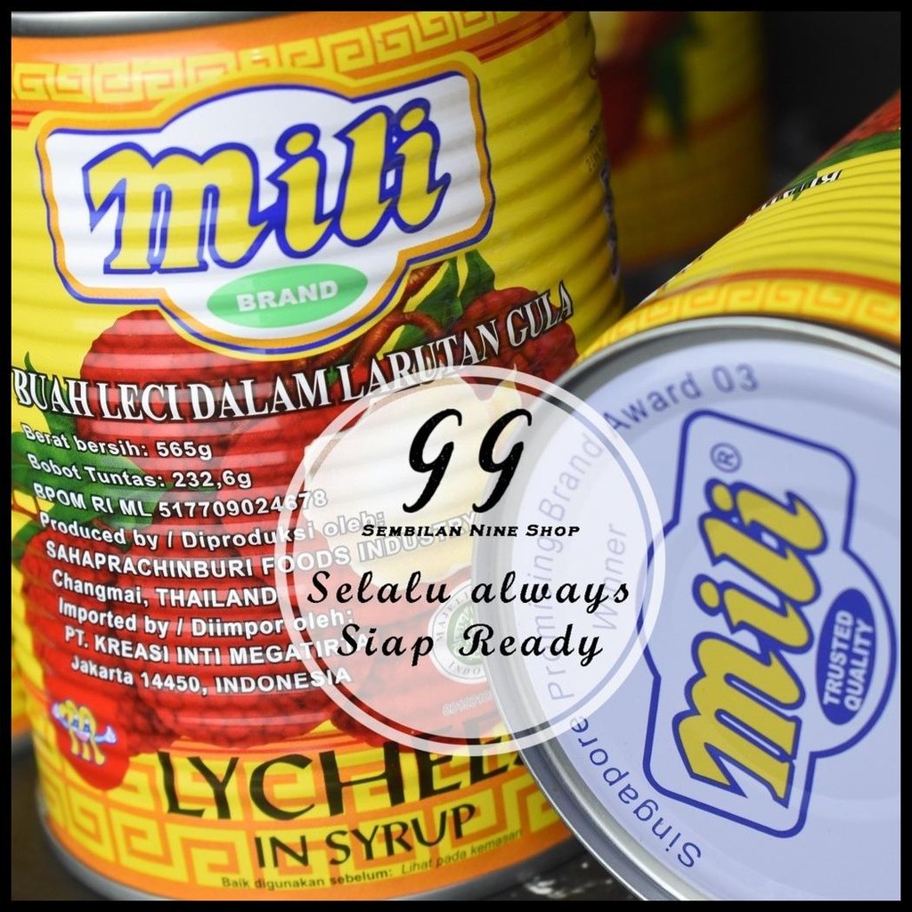 

MILI LECI KALENG 565 GRAM BUAH LYCHEES LYCHEE LECY IN SYRUP DALAM LARUTAN GULA