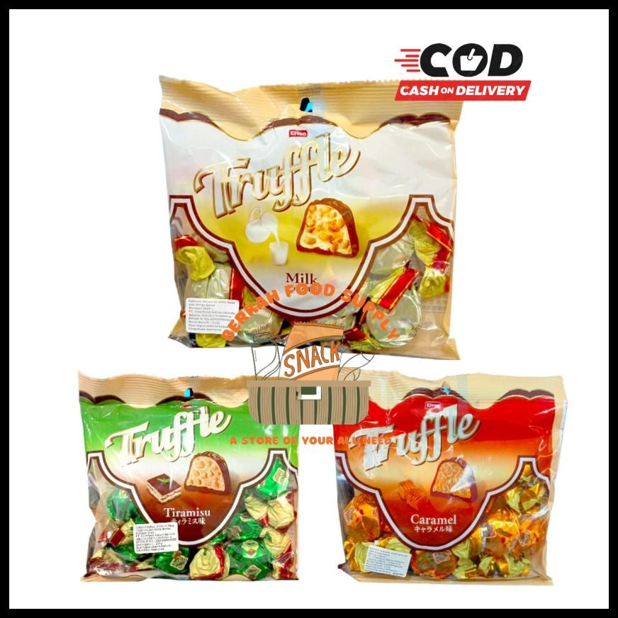

( BERKAH ) ELVAN TRUFFLE CHOCOLATE 115GR MILK TIRAMISU CARAMEL COCONUT HAZELNUT STRAWBERRY COKLAT TURKI