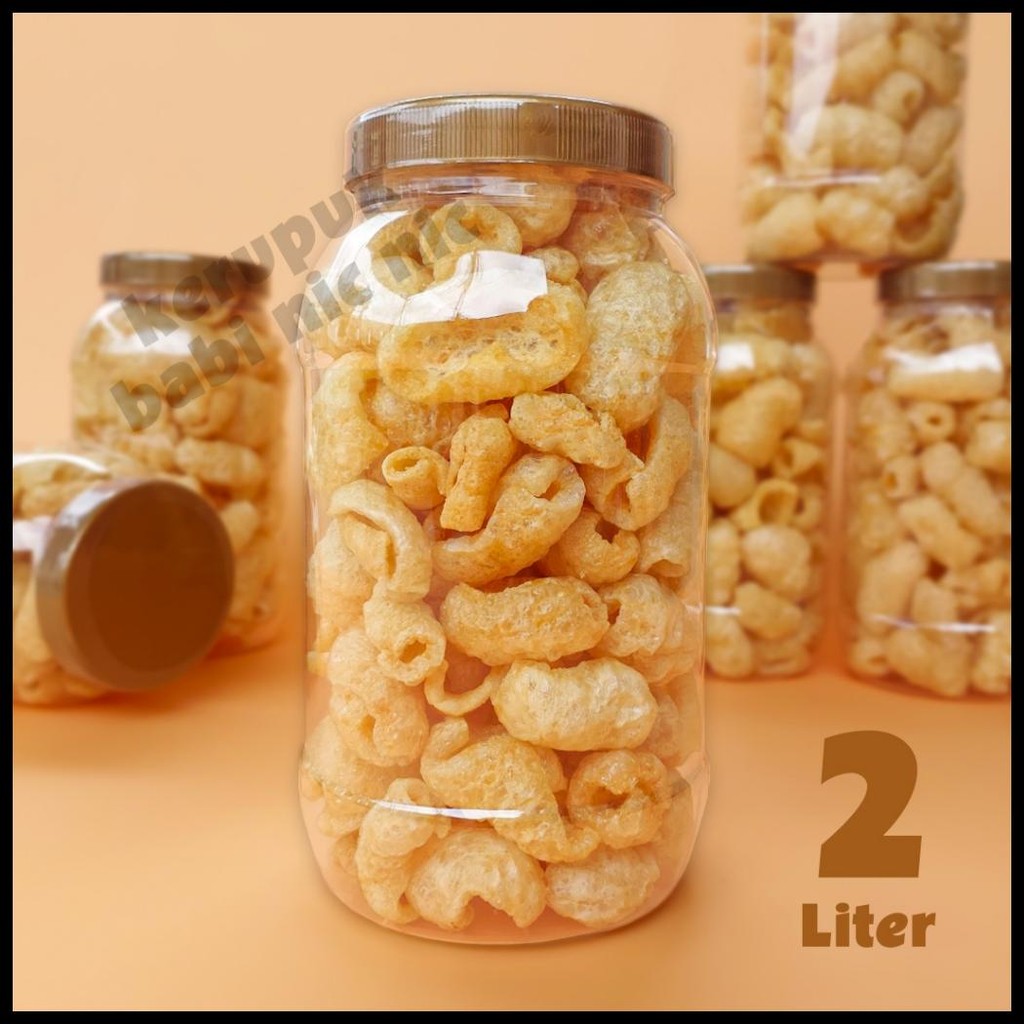 

KERUPUK KULIT BABI NIC NIC 2 LITER SNACK CEMILAN RAMBAK KRUPUK KERUBI