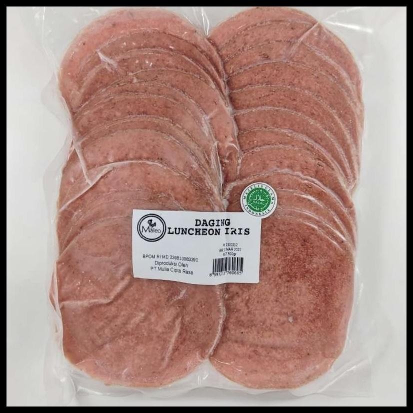 

MALEO LUNCHEON DAGING AYAM SAPI IRIS ASAP SMOKED BEEF CHICKEN HAM 500GR