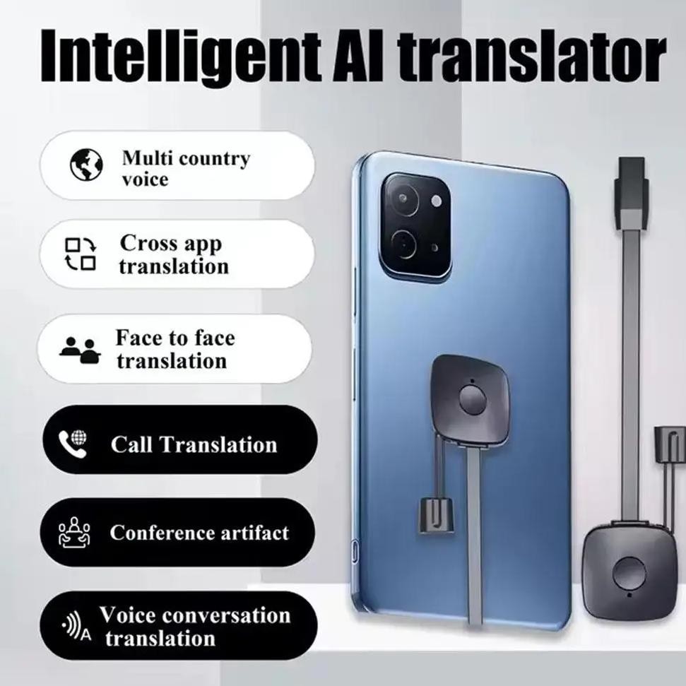 

AI Multilingual Translator Device Bluetooth Smart Voice Translator for Real-Time Conversation 2-Way Instant Translation