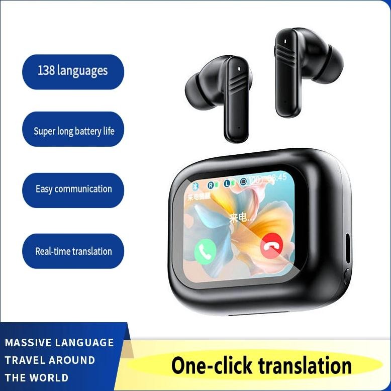 

Binaural noise reduction full color touch screen high quality wirele Bluetooth translation earphones voice translation headphone